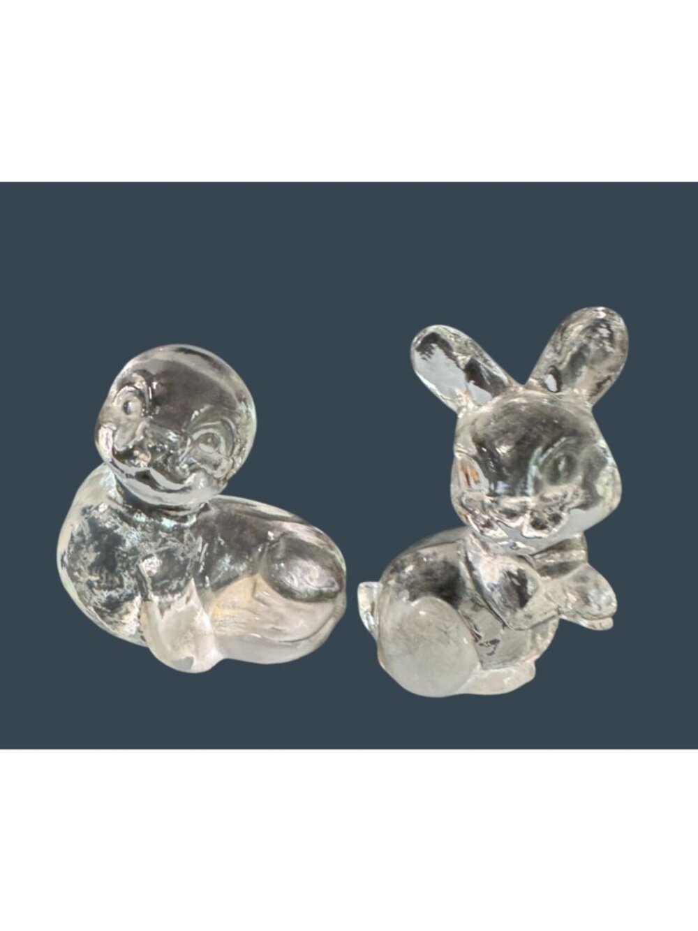 Vintage Clear Glass Seal and Bunny Figurines Töpfer-Haus Germany Art Glass - Picture 3 of 7